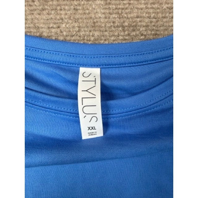 MSRP $36 STYLUS Womens XXL Palace Blue Short Sleeve T-Shirt Top