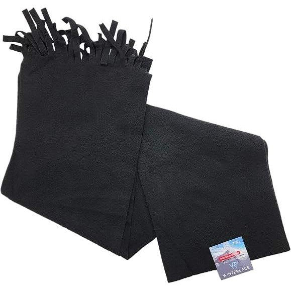 MSRP $108 Winterlace 48 Pack Winter Scarves Men Women Black, Warm Winter Fleece