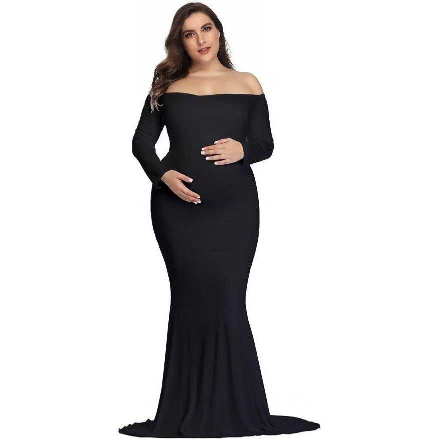 MSRP $44 YnimioAOX Women's XL Maternity Photoshoot Dress Long Sleeve Elegant