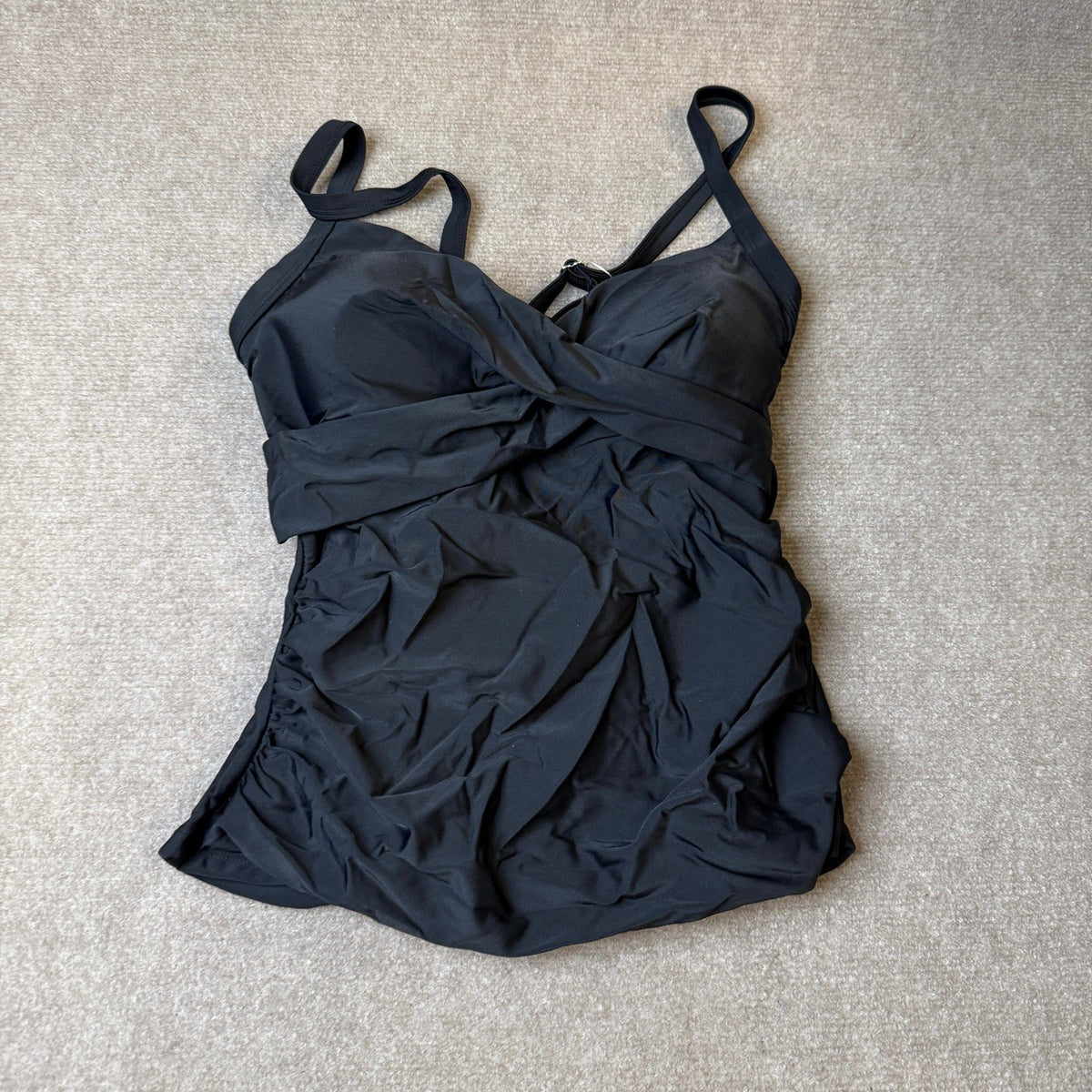 MSRP $51 B2prity Women's L Tankini Swimsuit Tummy Control Ruched V Neck Bathing