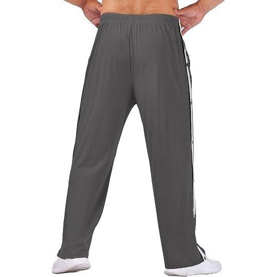 MSRP $37 Deyeek Men's M Dark Grey Tear Away Basketball Pants High Split Snap