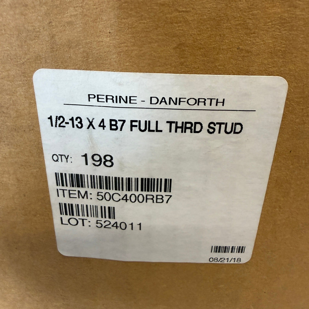 Pack of 198 Perine-Danforth 1/2-13 x 4 B7 Full Thread Stud Bolt
