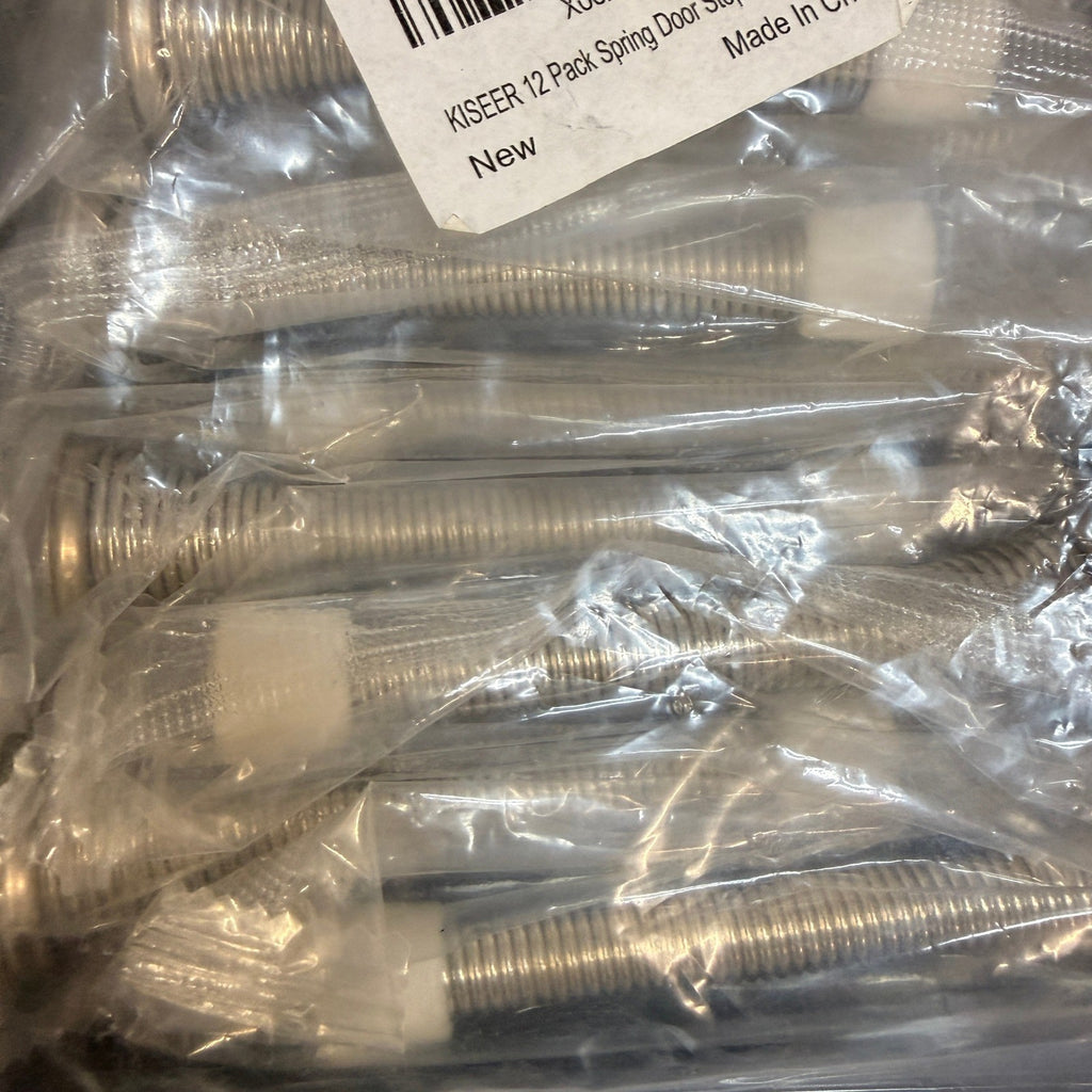 Pack of 12 KISEER Satin Nickel Spring Door Stops 3 1/4 Inch Flexible Heavy Duty