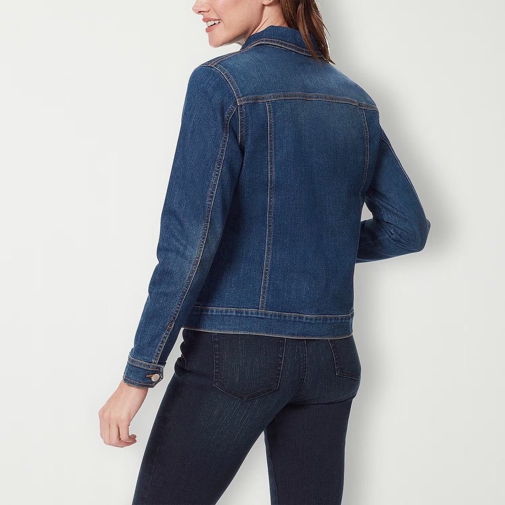 Gloria Vanderbilt Amanda Womens M Mead Denim Classic Jean Jacket