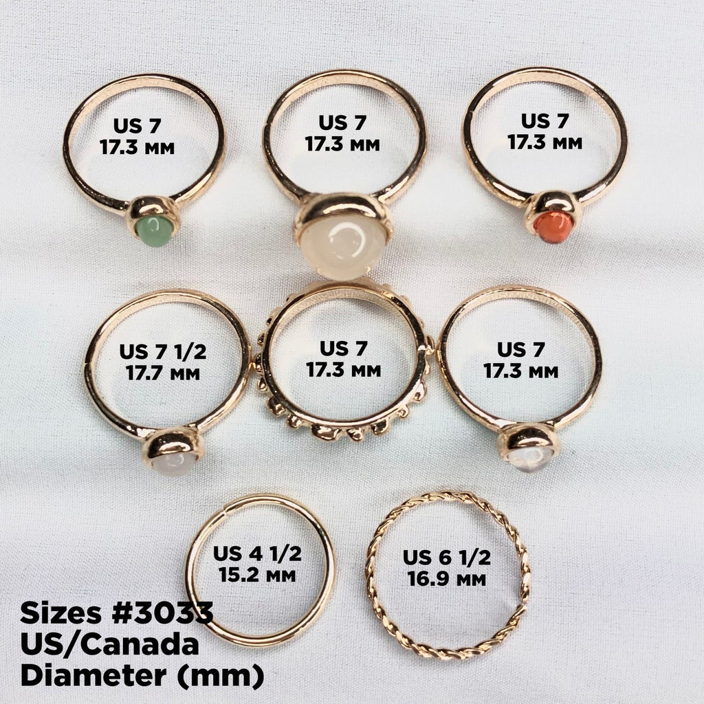 8 pcs Colourful Rings, Crystal Rings, Dainty Ring, Gemstone Rings For Women