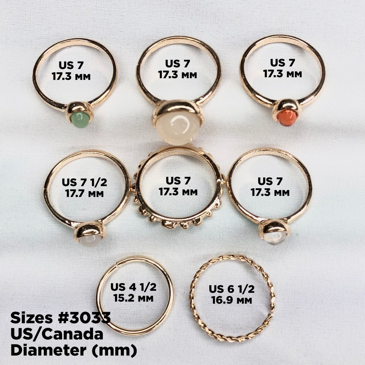 8 pcs Colourful Rings, Crystal Rings, Dainty Ring, Gemstone Rings For Women
