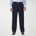 MSRP $70 Haggar HD00218 E-CLO Stria Men's 42x32 Blue Classic Fit Dress Pants