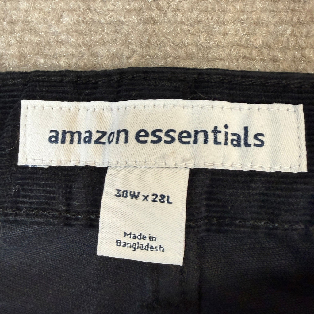 Amazon Essentials Men's 30x28 Straight Fit 5 Pocket Stretch Corduroy Pant Black