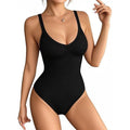 MSRP $20 MANGOPOP Women's M Black V-Neck Ribbed Tank Top Bodysuits Racerback