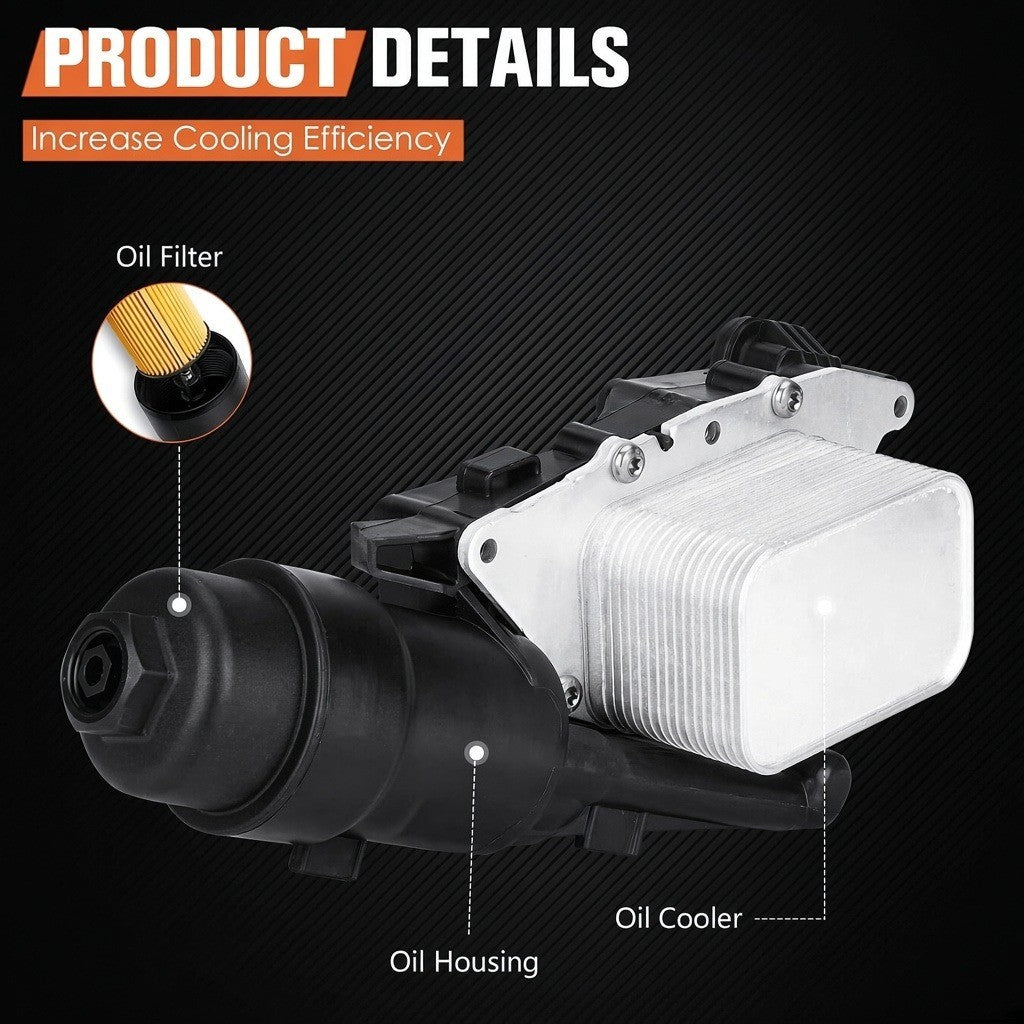 Engine Oil Filter Cooler & Housing Adapter Kit Compatible with BMW i8 1.5L 14-20