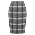 MSRP $45 IDEALSANXUN Women's Grey L Plaid Skirts for Fall Winter Knee L