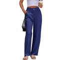 MSRP $44 heipeiwa Women's M Linen Pants Casual High Waist Wide Leg Straight