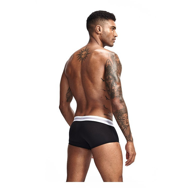 Pack of 3 Lanvibum Men's M, L Black Trunk Underwear Cotton Boxers Elastic