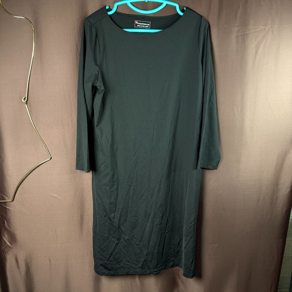 Lands' End/Courtaulds Womens M-1X LONG Boat Neck Long Sleeve Swim Cover-up Dress