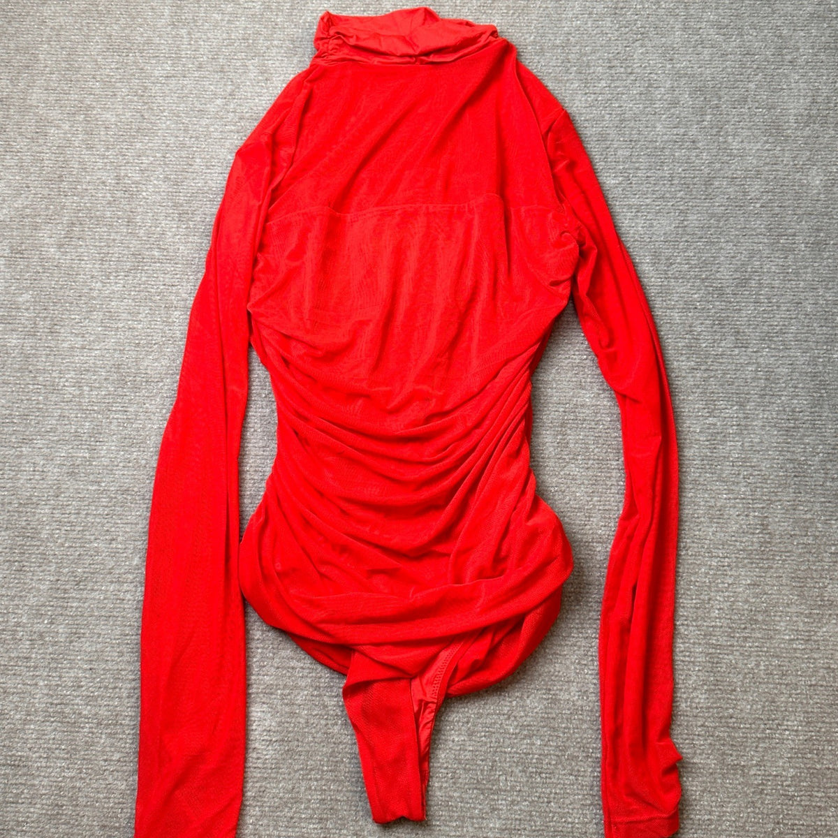 MSRP $39 Avidlove Womens M Red Long Sleeve Bodysuit Turtle Neck Shapewear Body
