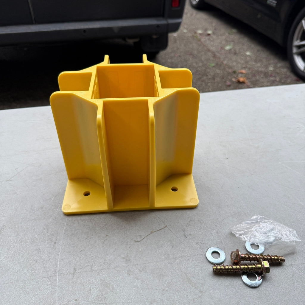 Pack of 12 Guardrail Base Boot for Temporary Railing Systems Yellow, Safety Ba