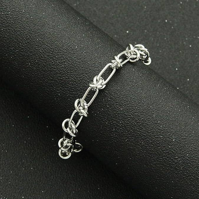 Vtg 18K Silver Bracelet for Women Knot Bracelet Dainty Chain Link Bracelets