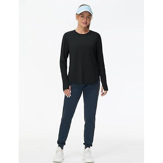 MSRP $24 THE GYM PEOPLE Women's XL Black Long Sleeve Workout Shirts Lightweight