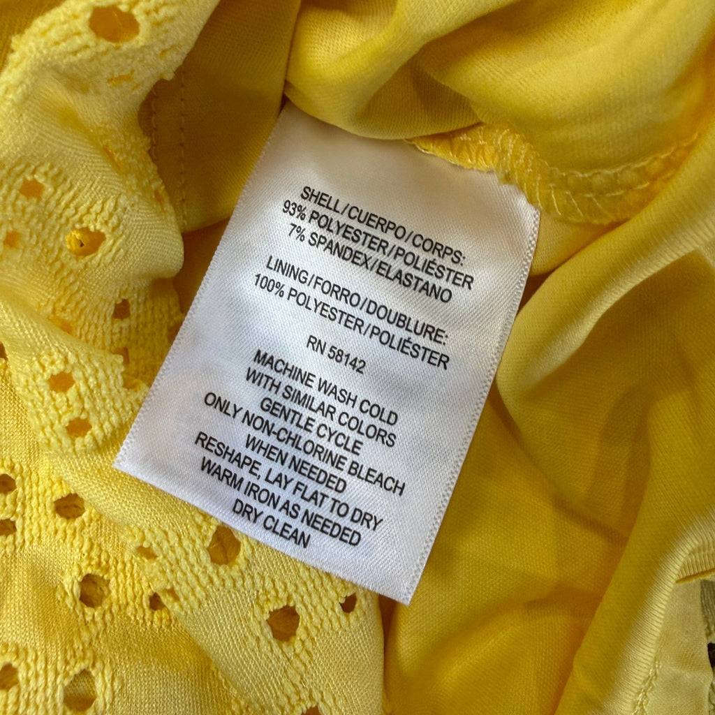 MSRP $89 London Style Women's 10 Snapdragon Yellow Midi Dress V Neck Short