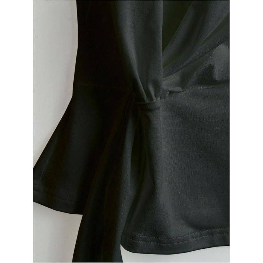 MSRP $26 Verdusa Women's XL Wrap V Neck Cinched Waist Top Twist Knot Elegant