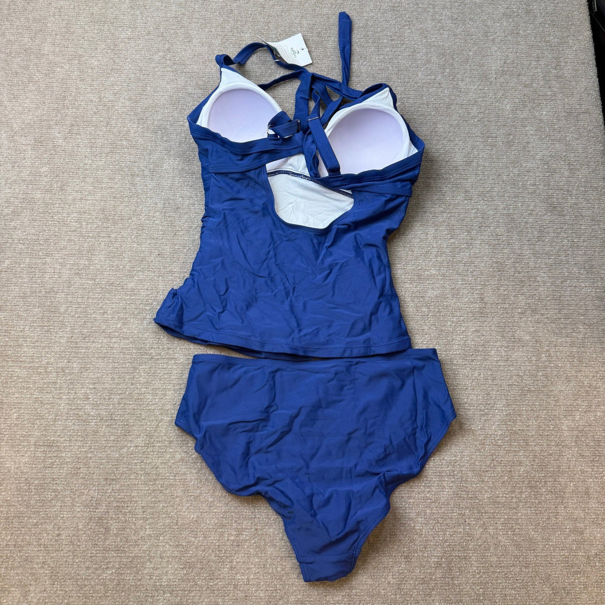 MSRP $51 B2prity Women's S Tankini Swimsuit Tummy Control Ruched V Neck Bathing