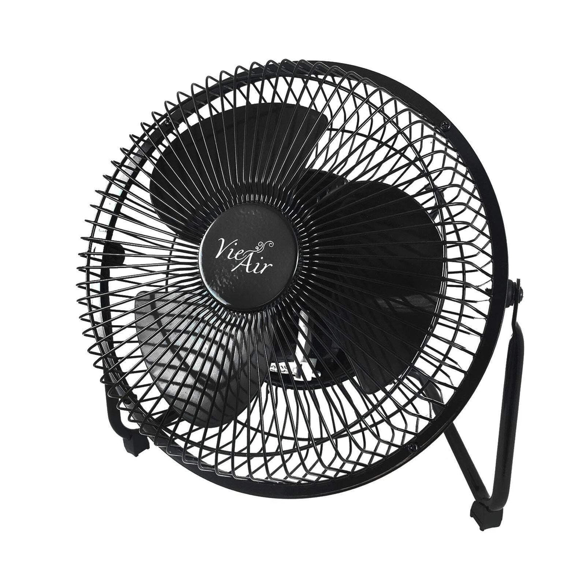 Vie Air 8" High Velocity Metal Desk and Floor Fan, Black