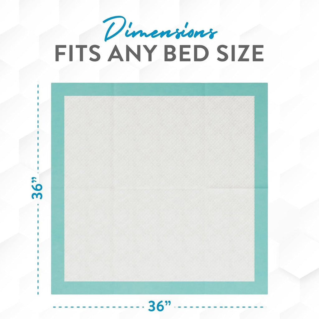Pack of 50 Inspire Extra Large 36" x 36" Super Absorbent Disposable Bed Pads for