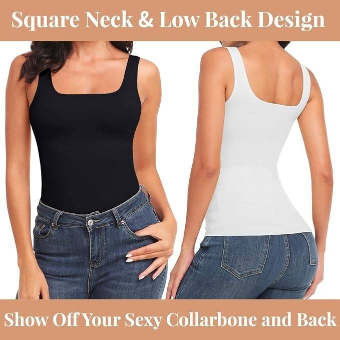 MSRP $19 EUYZOU Women's XL Tummy Control Shapewear Tank Top Seamless Sq