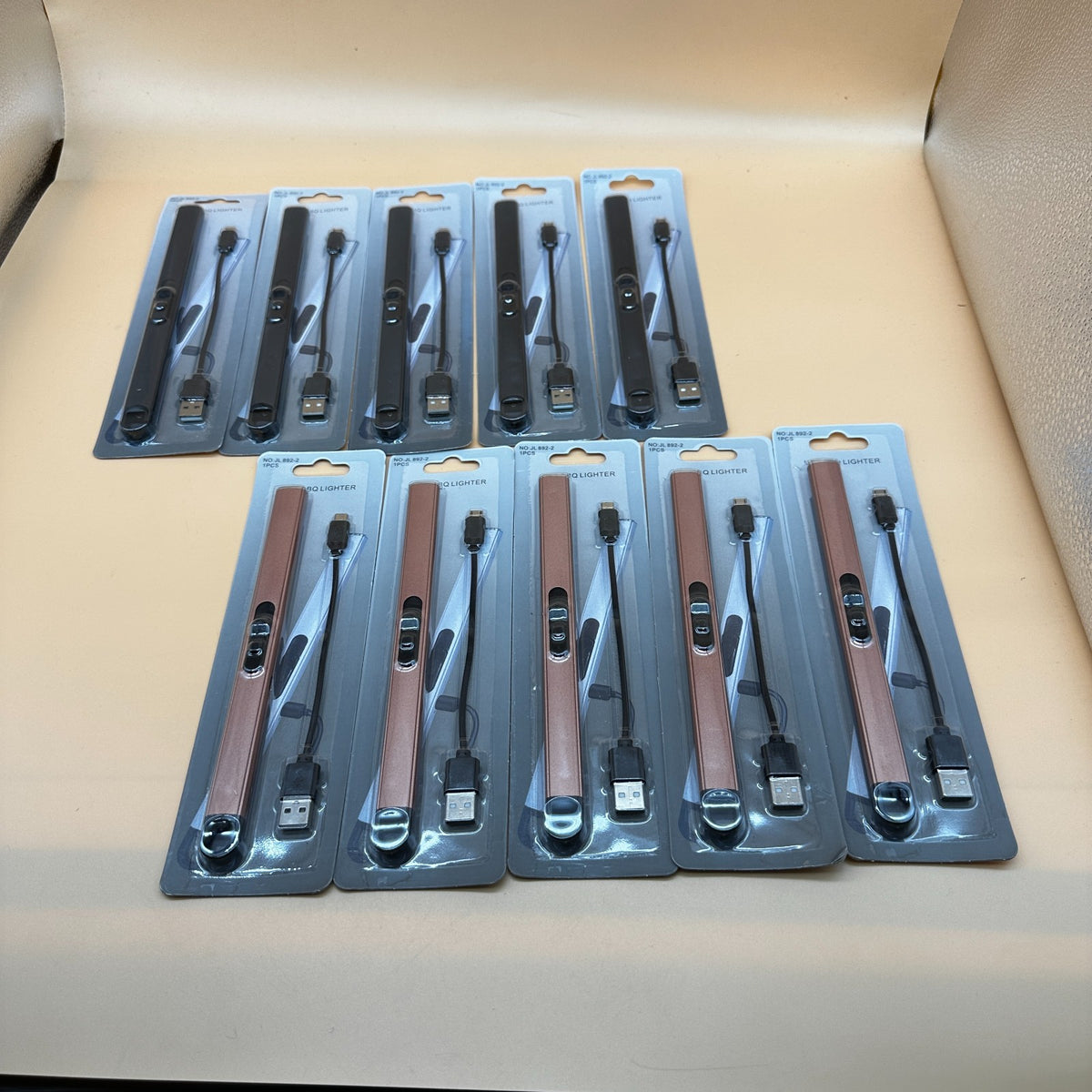 Set of 10 USB Rechargeable Electric Arc Lighters Long Flameless for Candle BBQ G