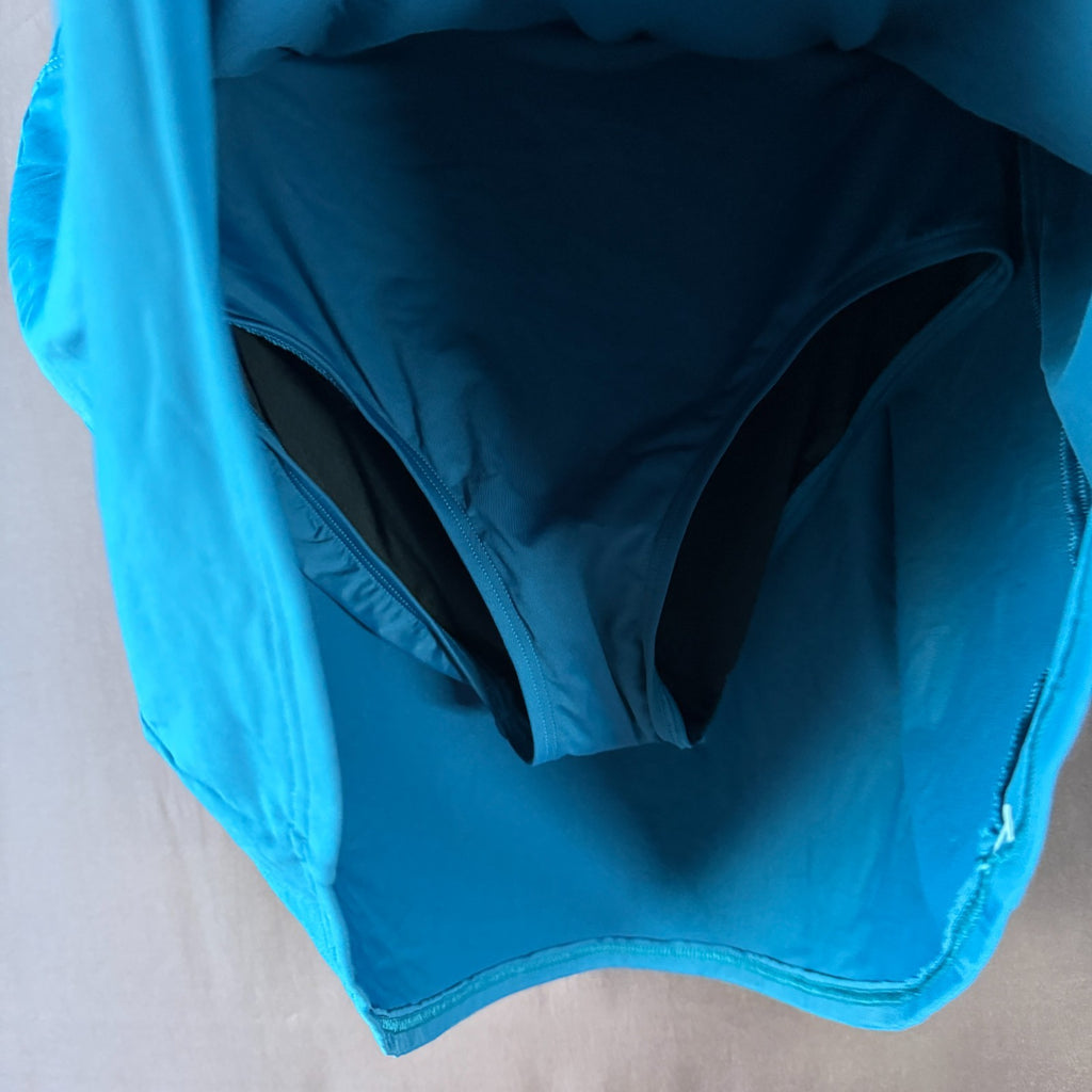 Lands' End Women's 4,4LONG UPF 50 Swim Skirt Swim Bottoms Baltic Teal