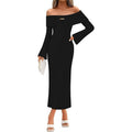 MSRP $50 Saodimallsu Women's S Black Off The Shoulder Maxi Sweater Dress Long