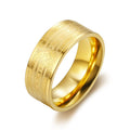 Mens Gold Tone Freemason Mason Masonic 8mm Band Ring Titanium Steel Size 8-13