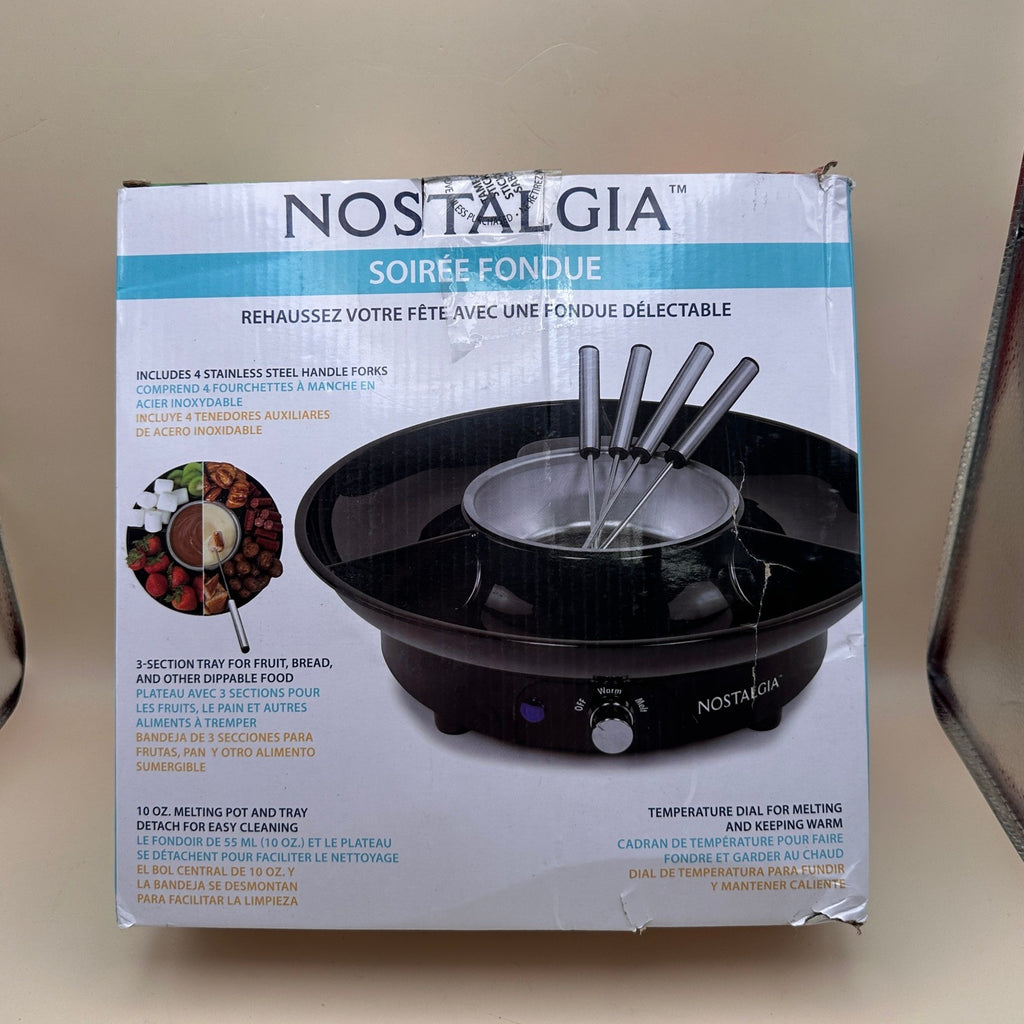 Nostalgia 10 oz Electric Fondue Party Set for Melted Chocolate, Cheese, Sauce o