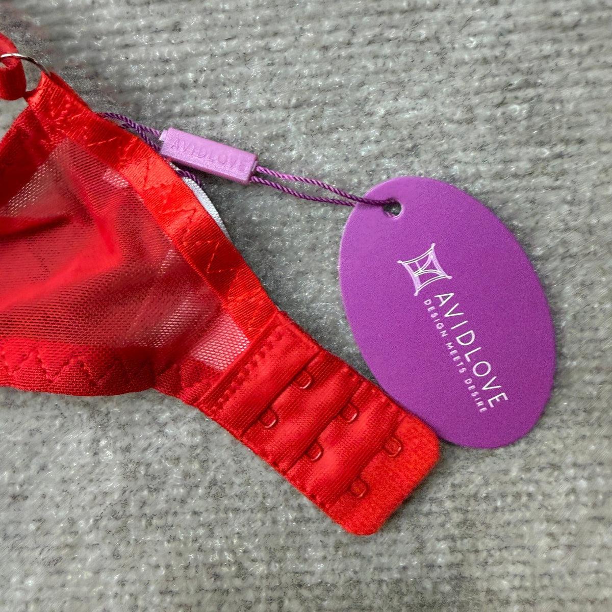 MSRP $22 Avidlove Women's L Red Strappy Lingerie Set Sexy 2 Pc Bra and Panty