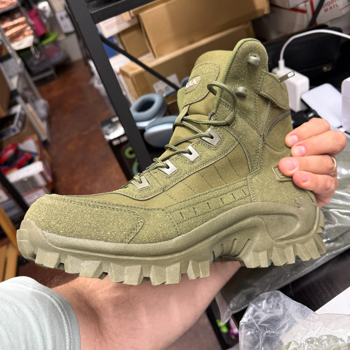 Mens Green US 9.5-11 Military Army Combat Boots High-Top Tactical Outdoor Patrol