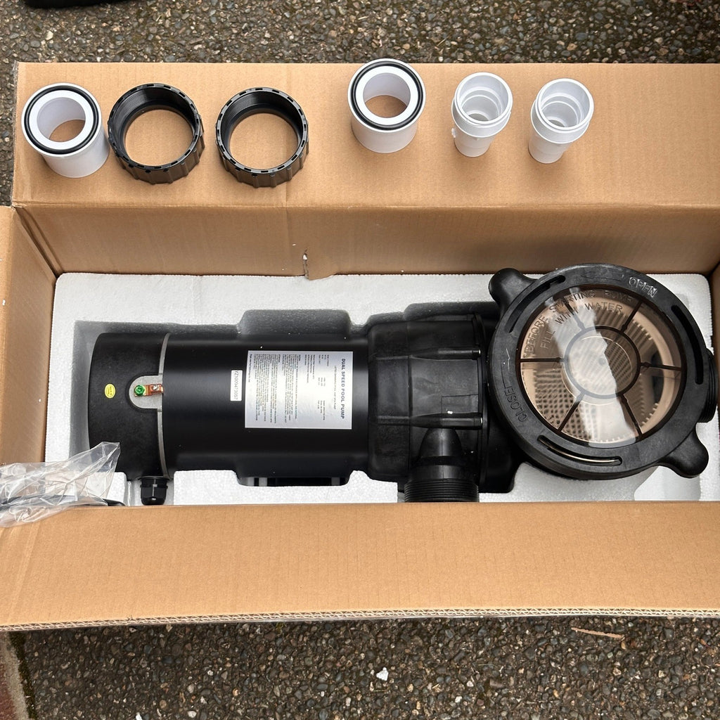 PureBy J11504HD Pool Motor Pump, 2HP Variable 2 Speed 115v 5160GPH Above Groun