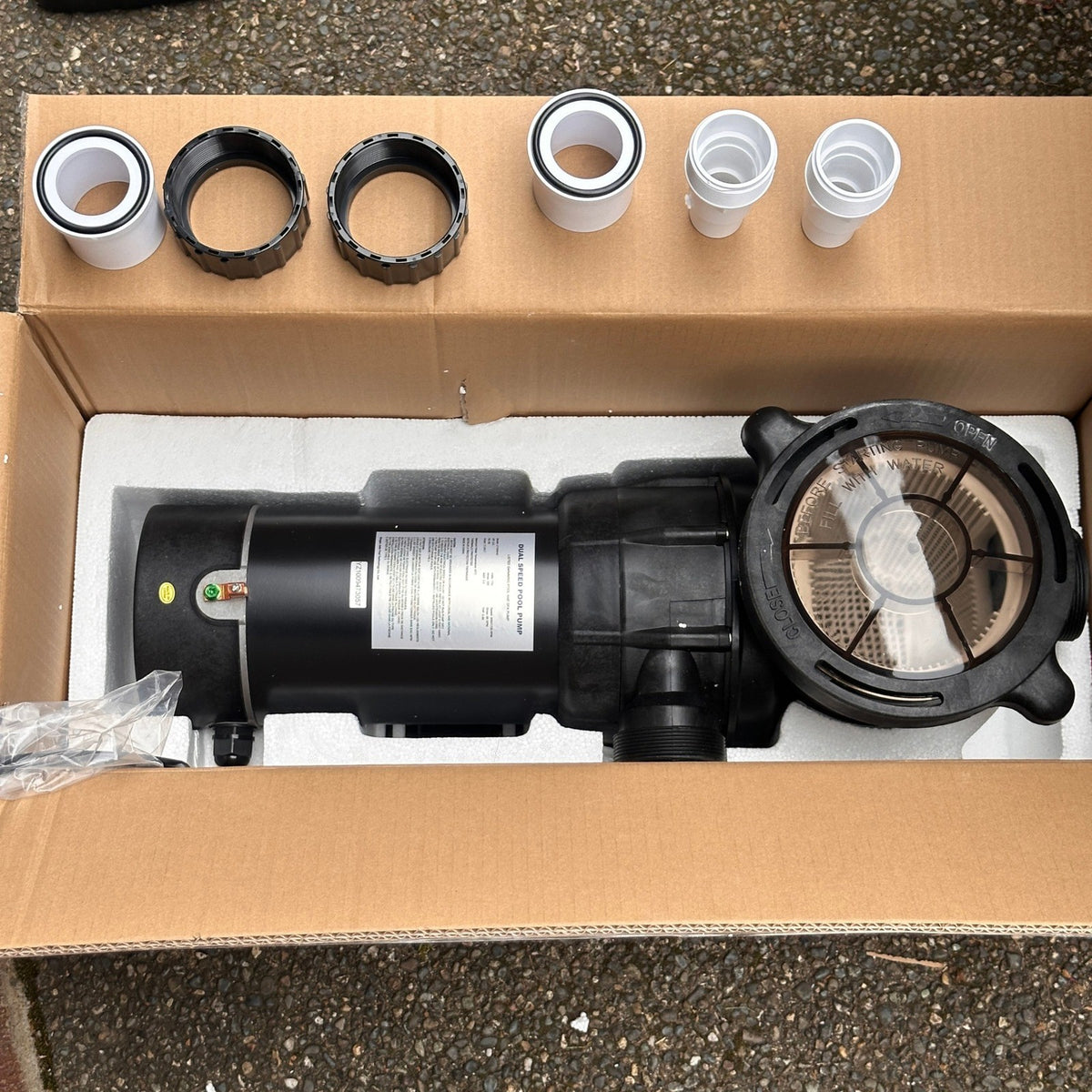 PureBy J11504HD Pool Motor Pump, 2HP Variable 2 Speed 115v 5160GPH Above Groun