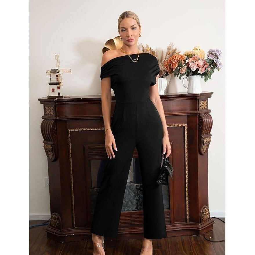 MSRP $52 YMDUCH Women's M Casual Sleeveless Off Shoulder Wide Leg Long Pant