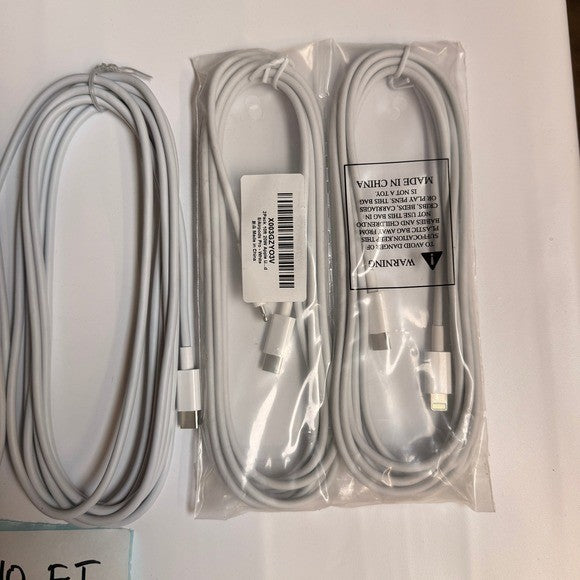 Lot of 8 USB C to C / USB-A to C / C to Lightning Charging Cables 3ft 6ft 10ft