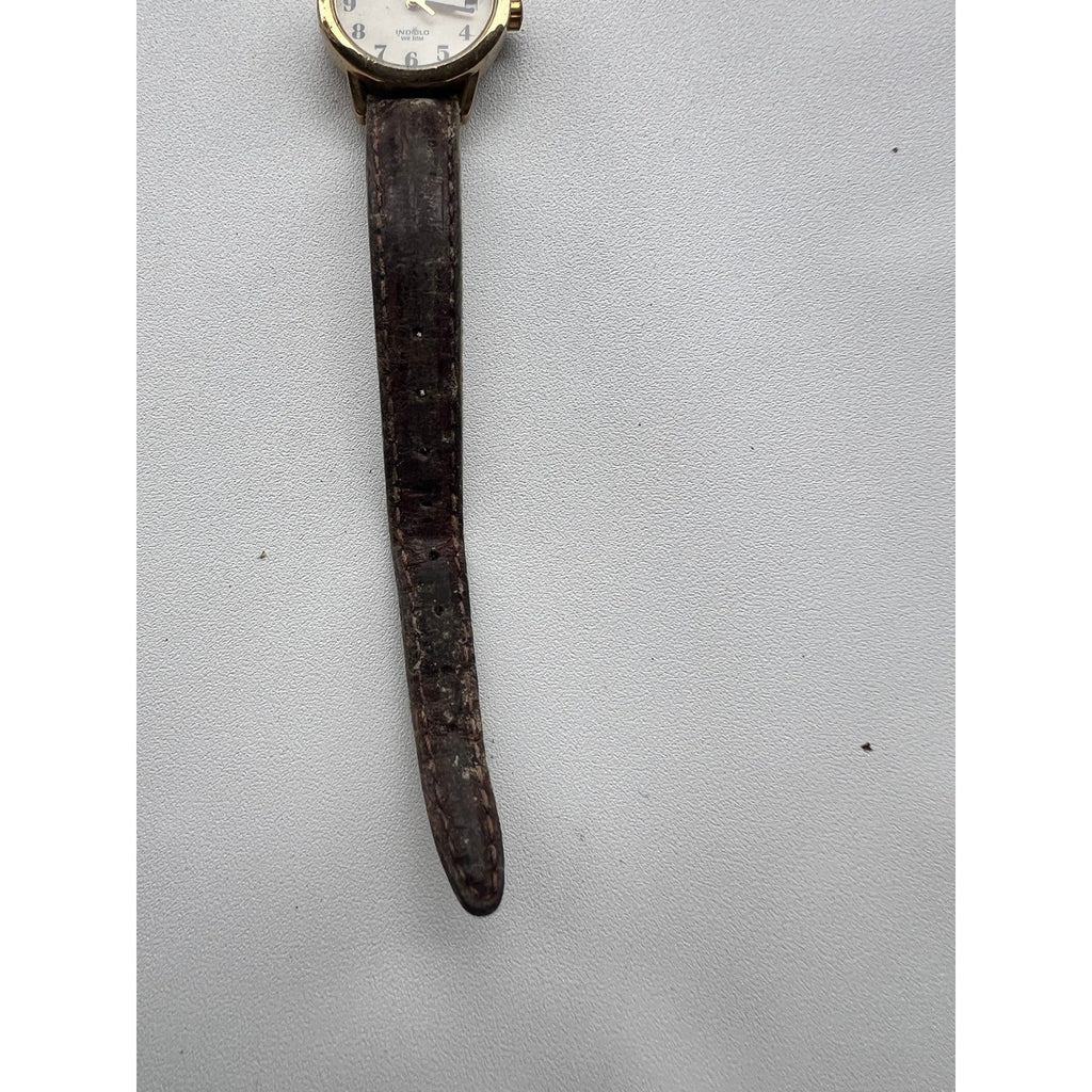 Timex Indiglo WR 30M Women's Watch Brown Leather Band Needs Battery