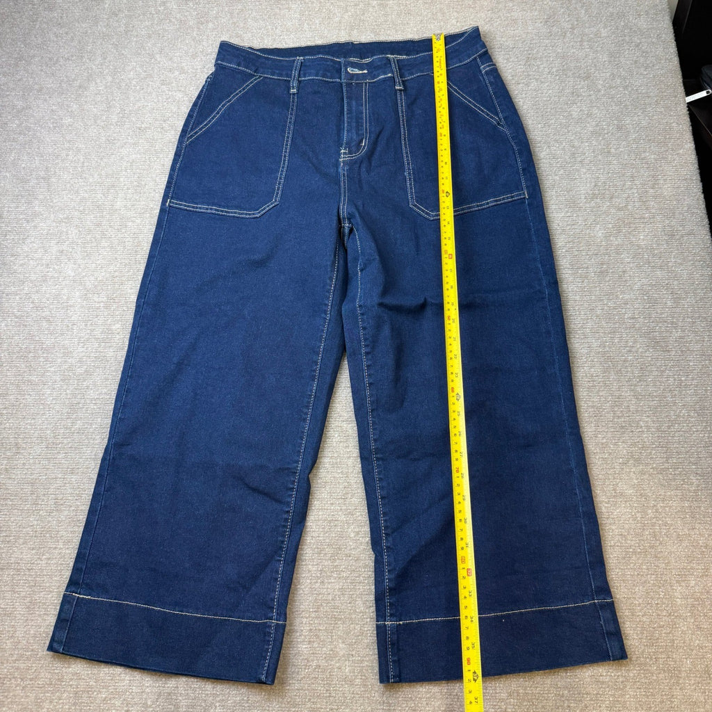 MSRP $47 GRAPENT Women's XL Capri Jeans High Waisted Wide Leg Strechy Loose
