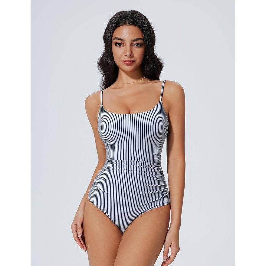 MSRP $50 SUUKSESS Women's M One Piece Tummy Control Swimsuit Crisscross Backless