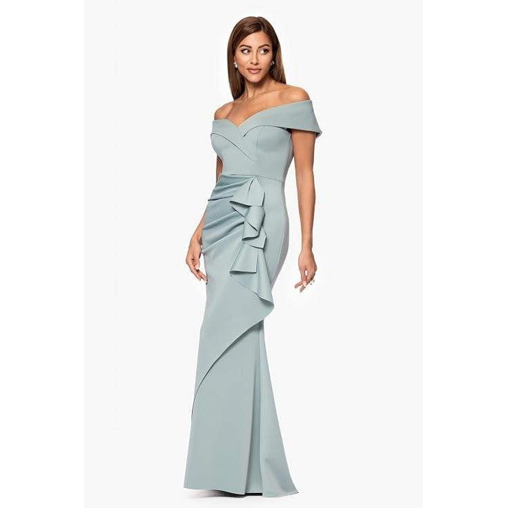 MSRP $130 DJ Jaz Womens 8 Sage Sweetheart Neck Short Sleeve Evening Gown