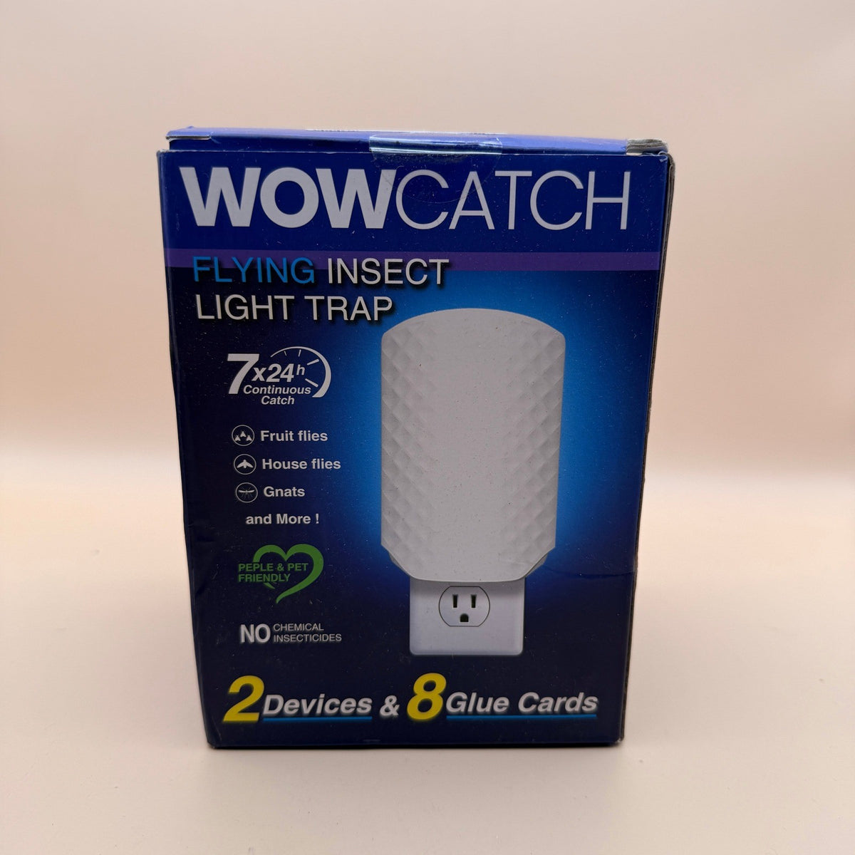 WowCatch N386E Flying Insect Trap for Indoors, 2 Devices + 8 Refills, Bug Catch