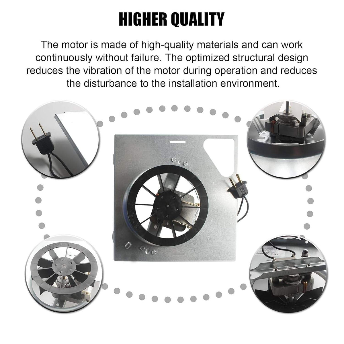 seork Upgrade 678-G/2678F-A Bathroom Exhaust Fan Motor 8" x 8-1/4 Fits for Nuton