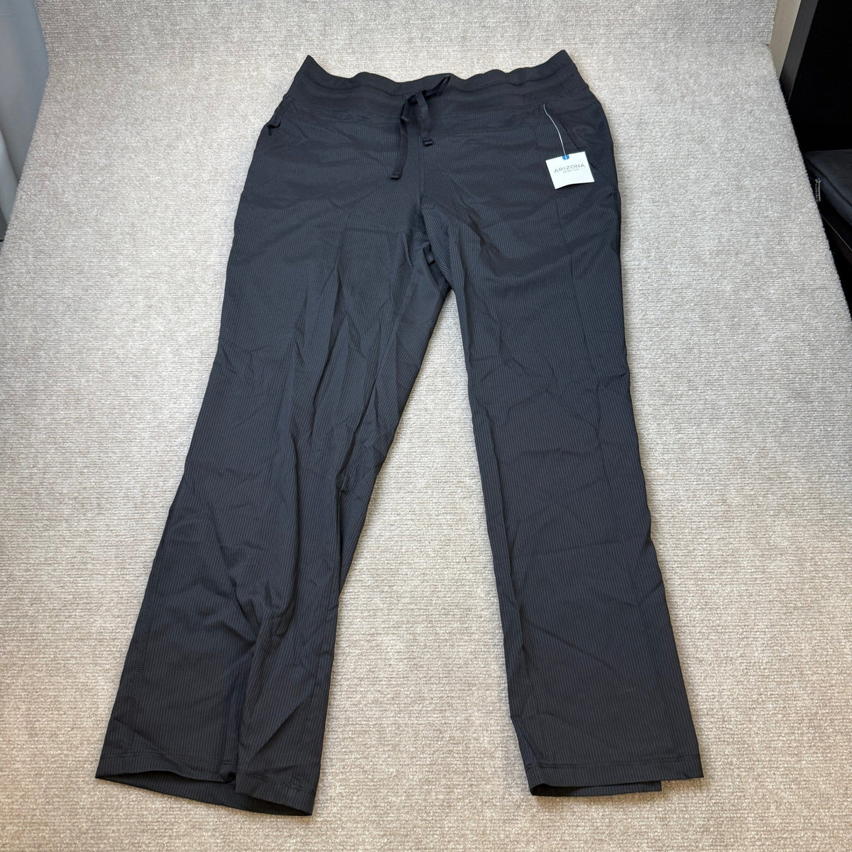 MSRP $58 Arizona Womens Juniors L Black Straight Mid Rise Lounge Pants