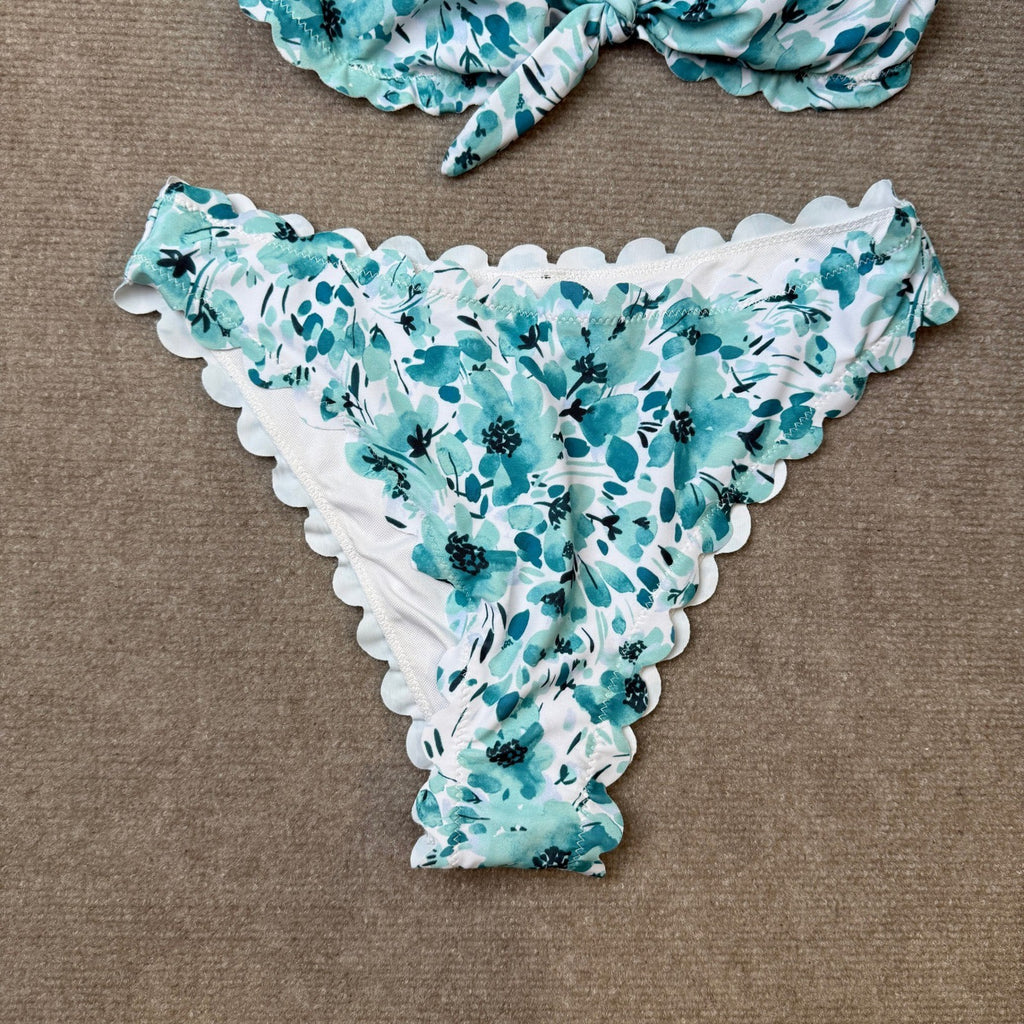 MSRP $32 BYINDED Women's M Two Piece Bikini Strapless Tube Top Mid Waist Bottom