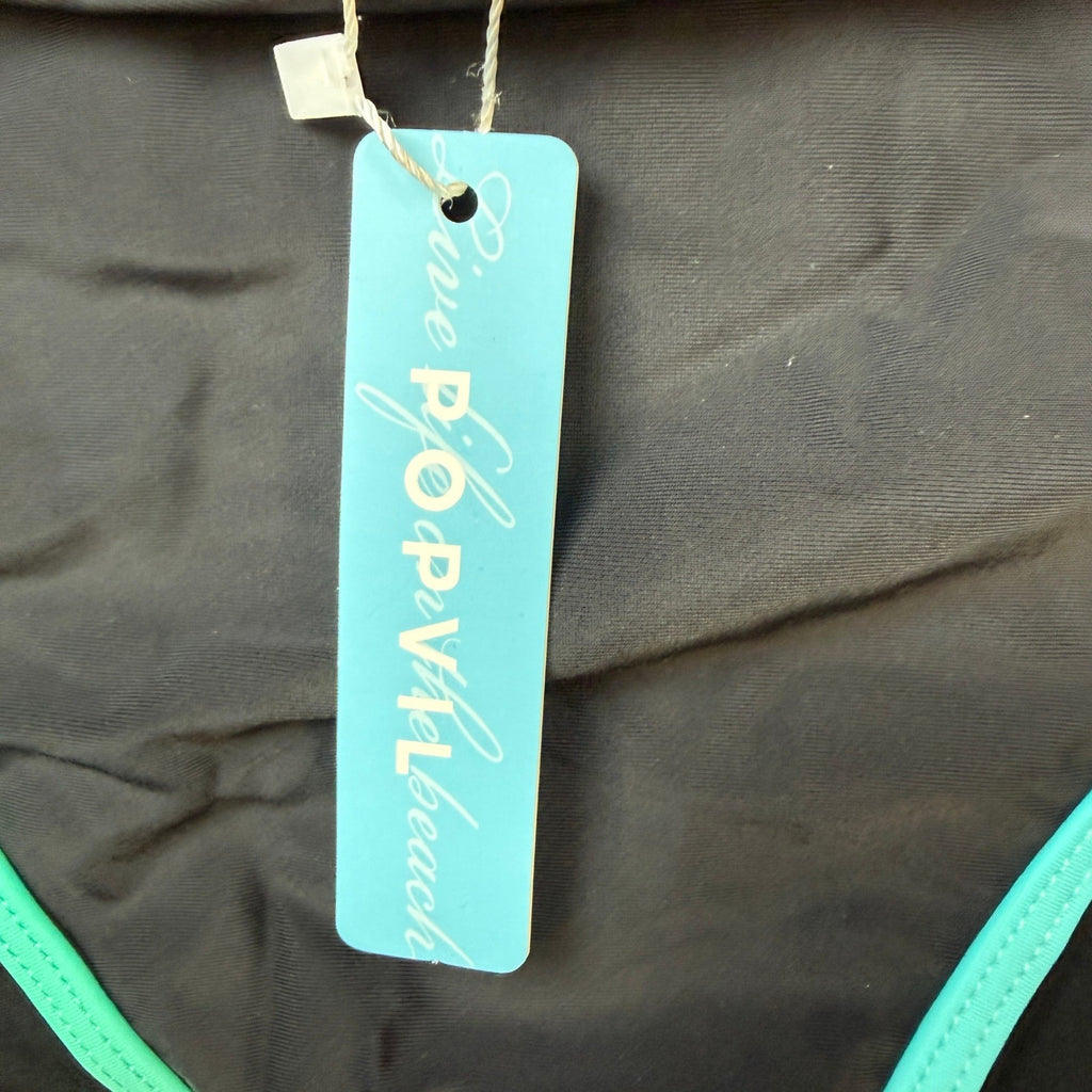 MSRP $42 popvil Women's L High Waisted Bikini Set Neon Two Piece Swimsuit