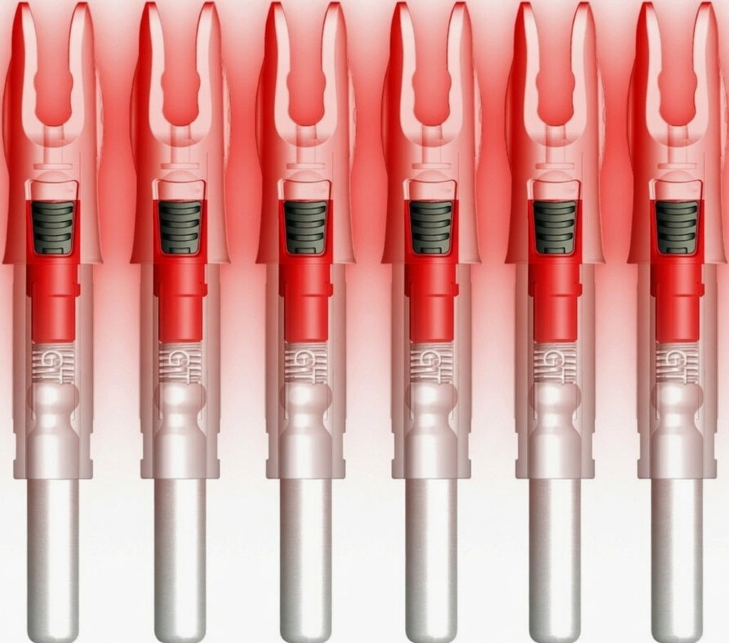 Pack of 6 GT LED Lighted Nocks for Arrows 0.246"/6.25mm On/Off Switch Included