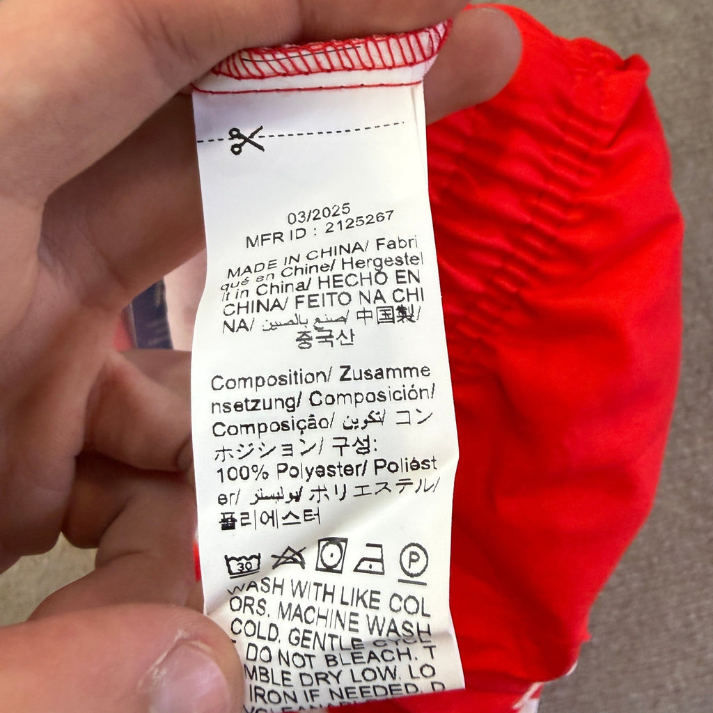 NWT Romwe Men's L Red Prep Drawstring Waist Letter Print Basketball Shorts